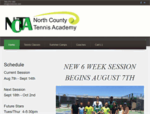 Tablet Screenshot of northcountytennisacademy.com